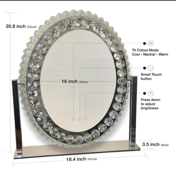 gabiso oval crystal hollywood style mirror (4)